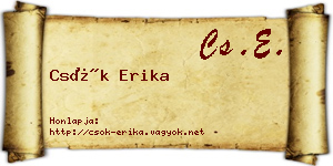 Csók Erika névjegykártya